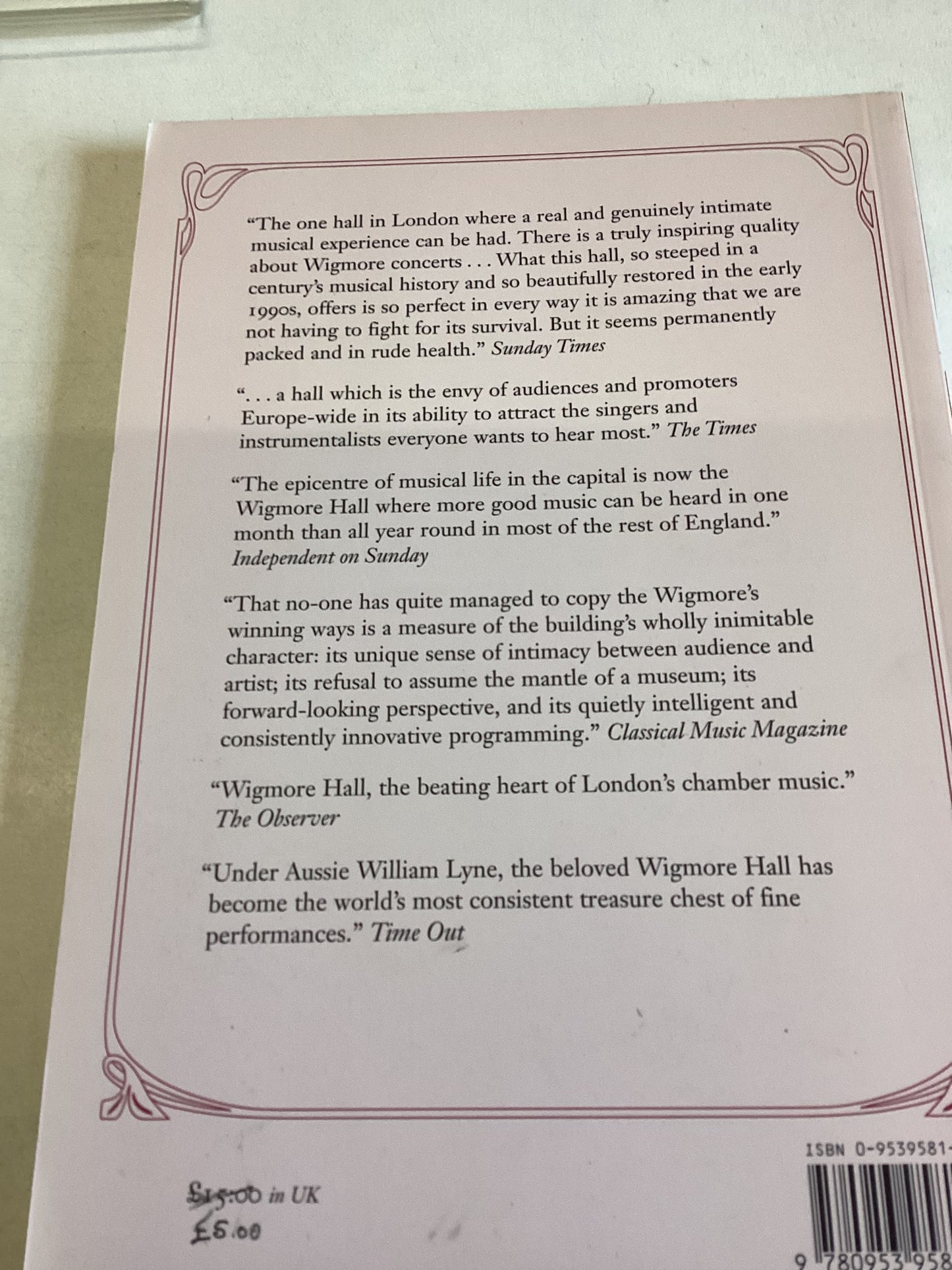 Wigmore Hall 1901 - 2001 A Celebration Edited By Julia MacRae