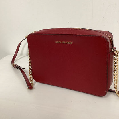 Michael Kors Red Leather Chain Clutch Handbag