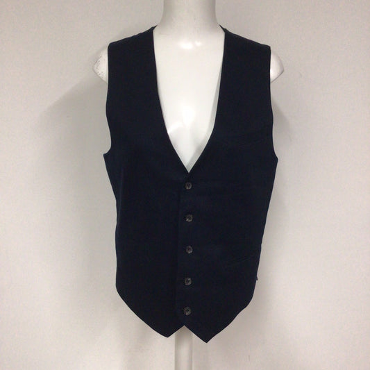 RJR John Rocha Blue Cotton Blend Waistcoat Size 38R