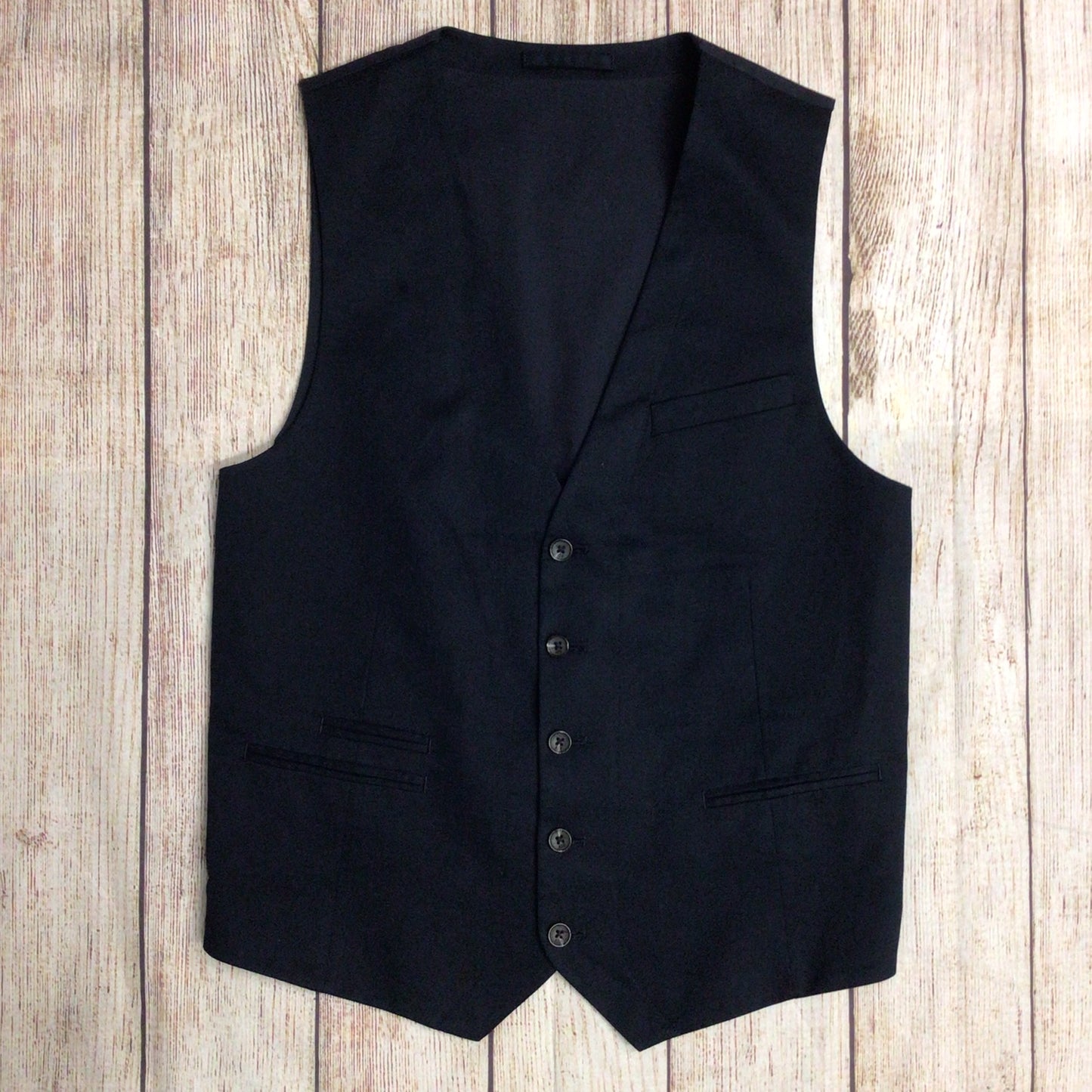 RJR John Rocha Blue Cotton Blend Waistcoat Size 38R