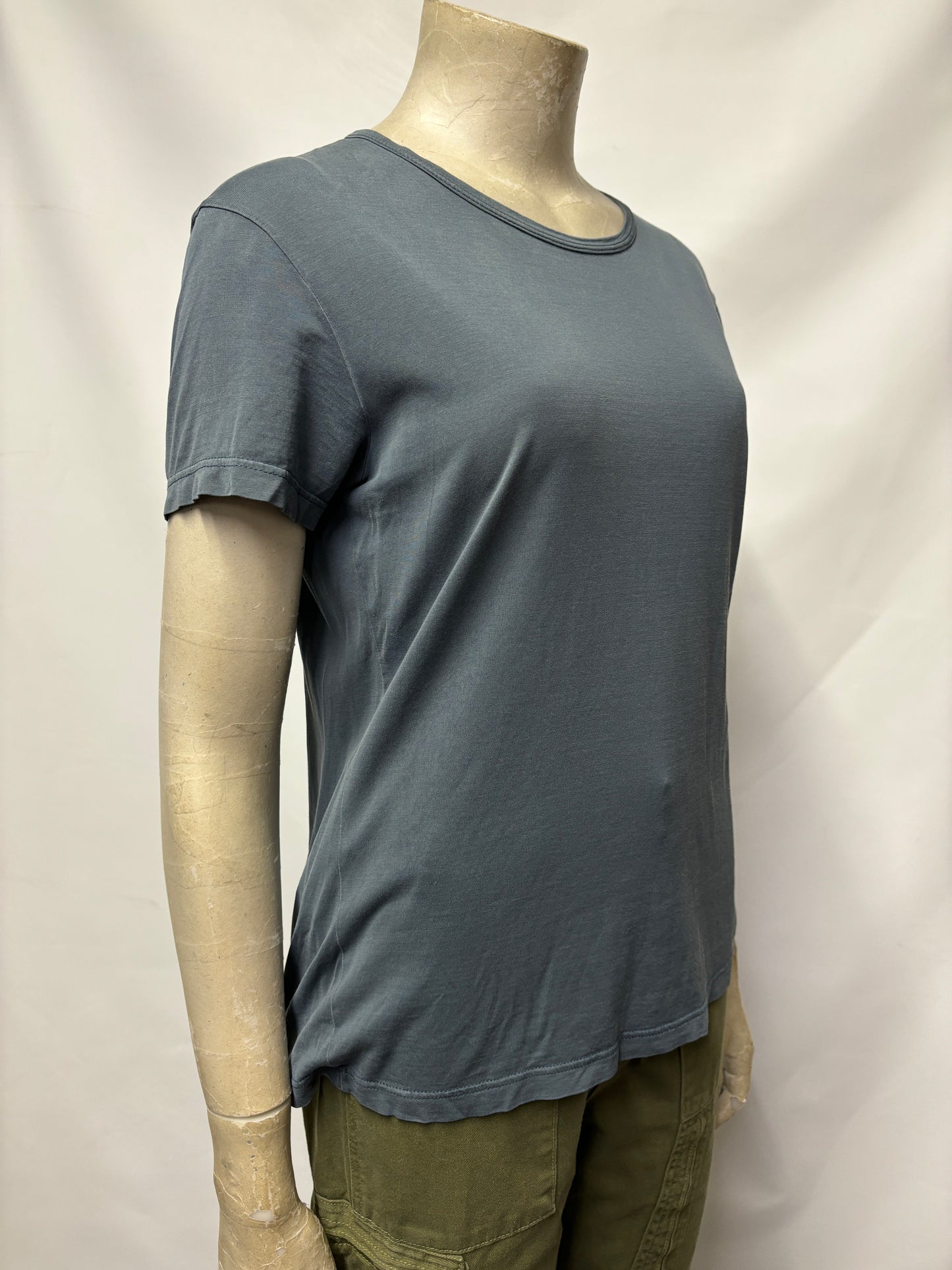 Sunspel Teal Cotton Short Sleeve T-shirt Medium