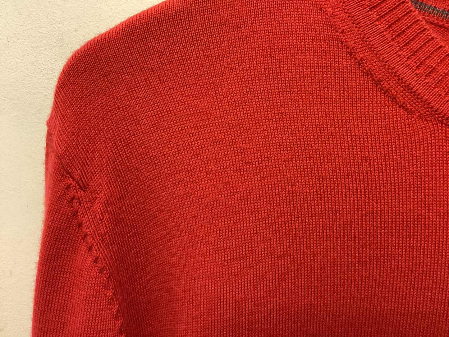 Hugo Boss Bright Red Extra Fine Merino Wool Jumper Size M