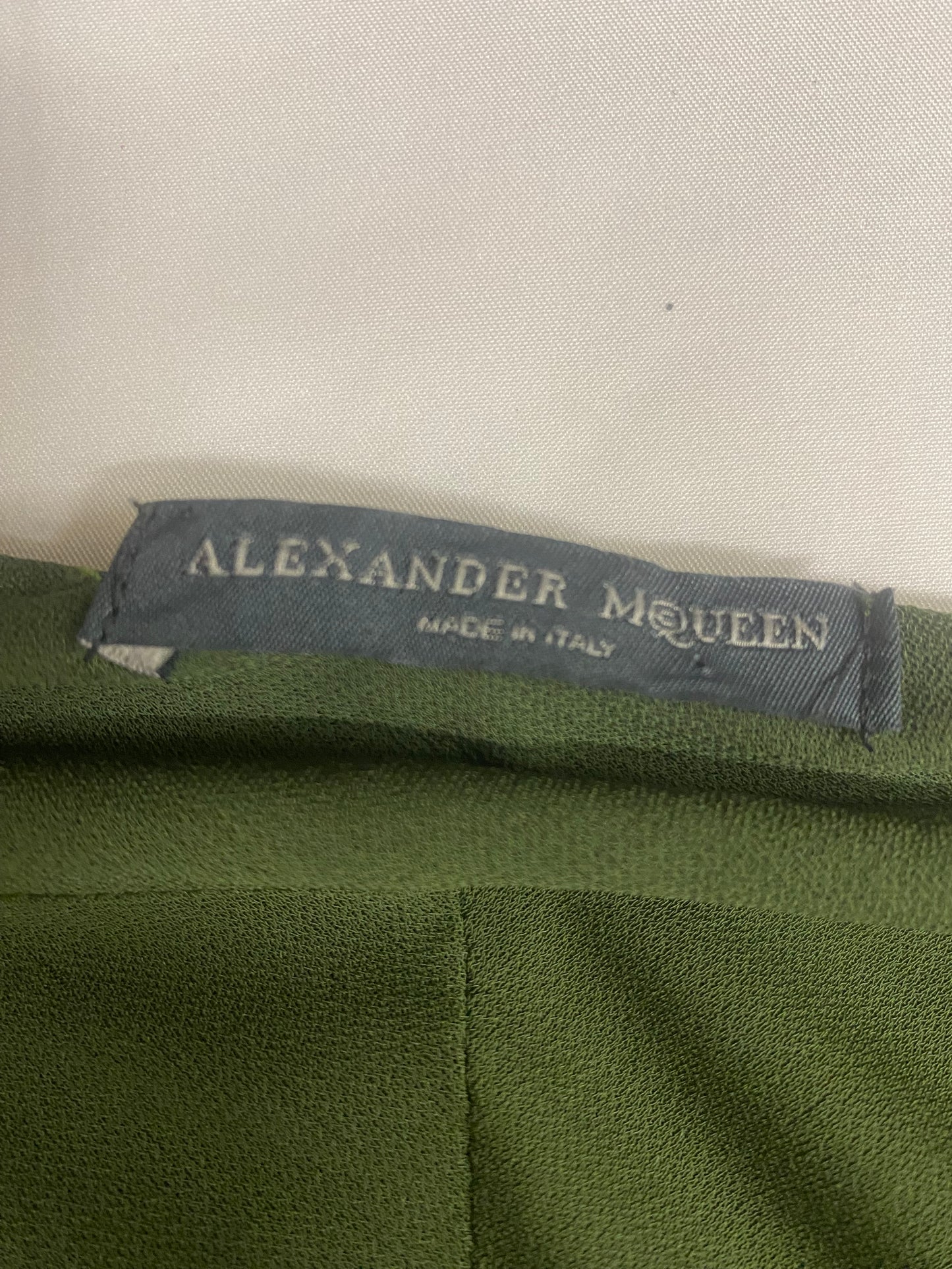 Alexander McQueen Green Draped Long Sleeve 2006 Dress 12