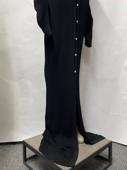Gauge 81 Black Knitted Long Sleeve Maxi Dress Medium