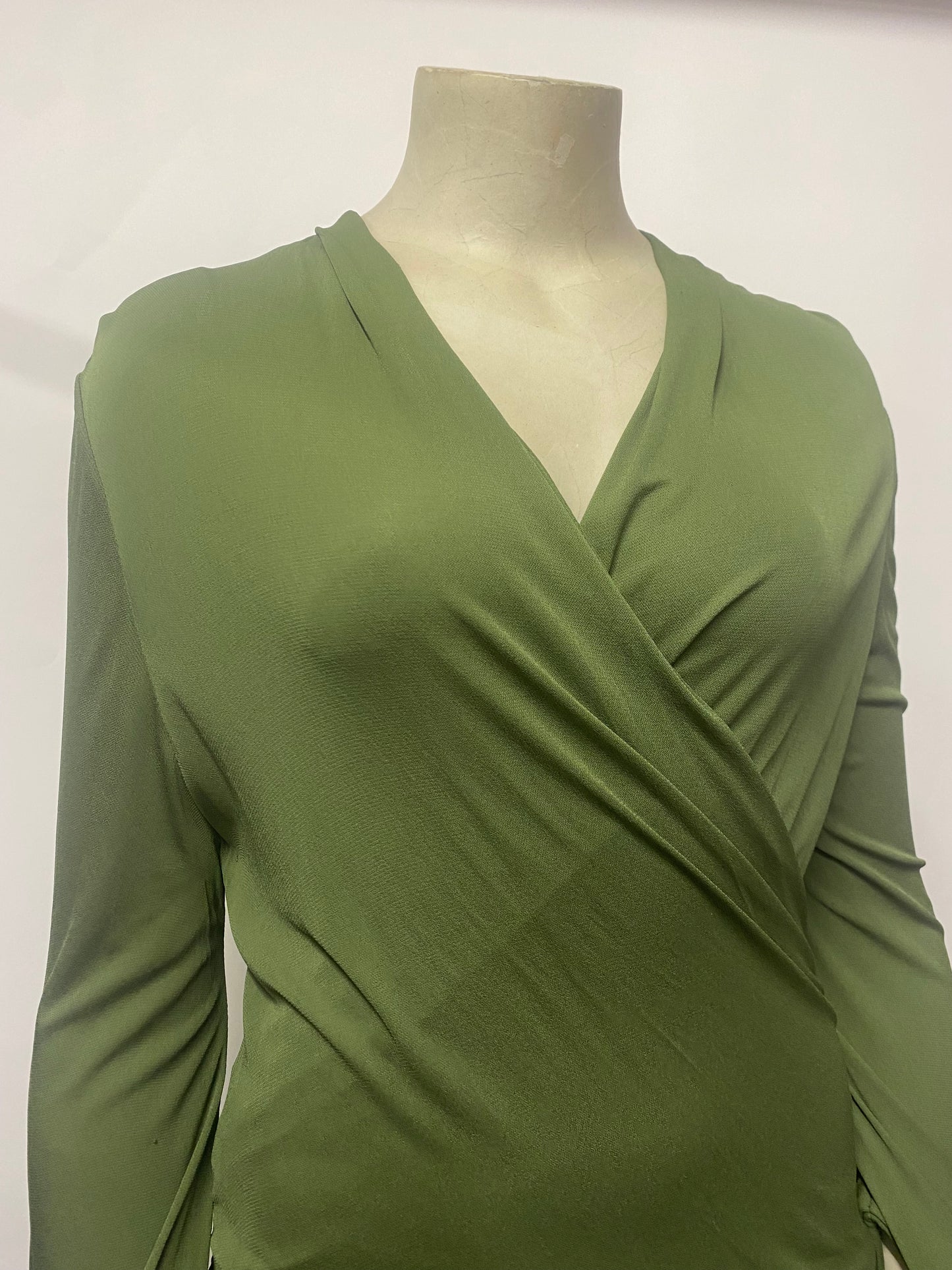 Alexander McQueen Green Draped Long Sleeve 2006 Dress 12