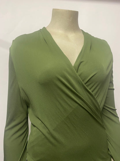 Alexander McQueen Green Draped Long Sleeve 2006 Dress 12