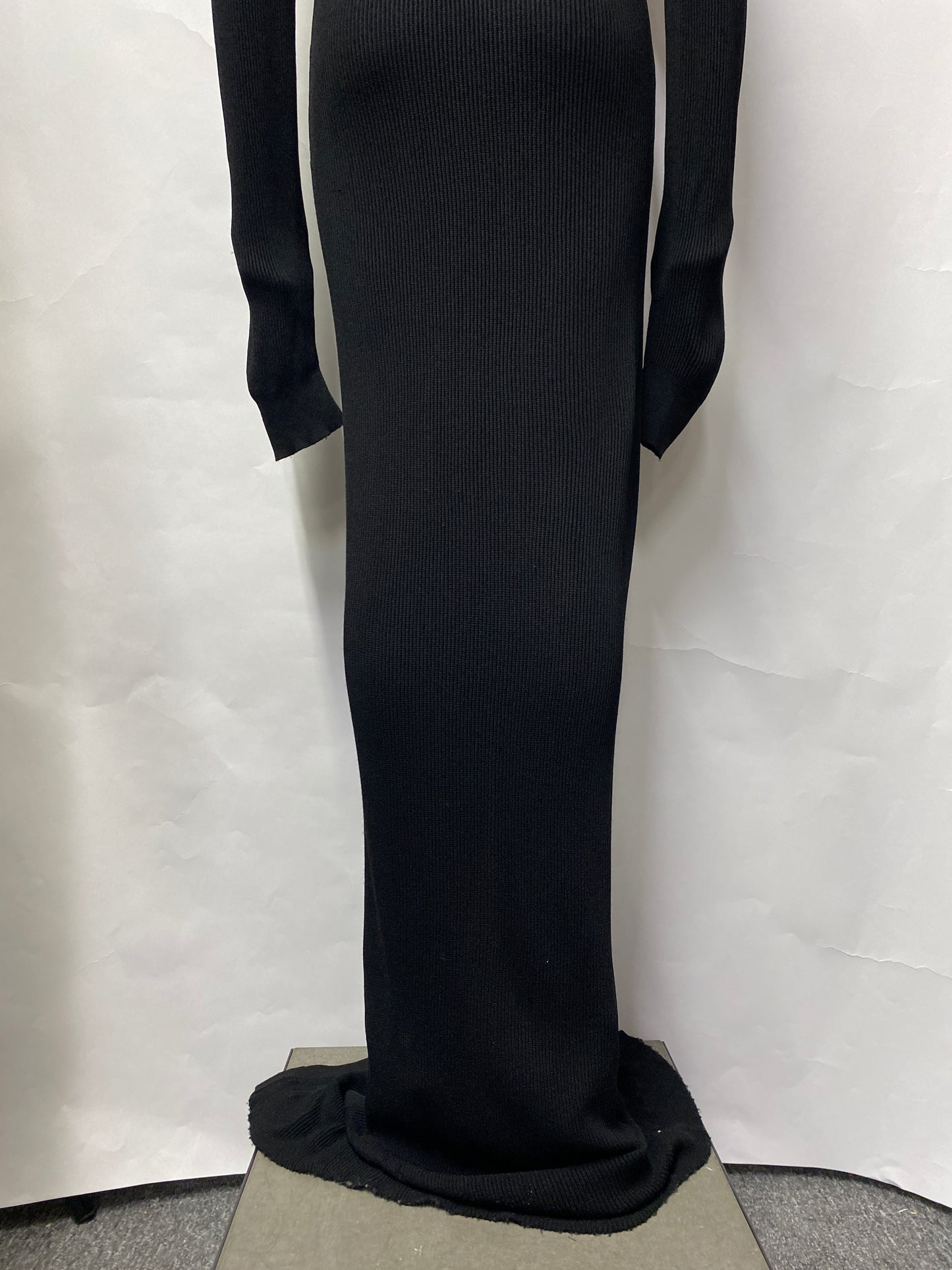 Gauge 81 Black Knitted Long Sleeve Maxi Dress Medium