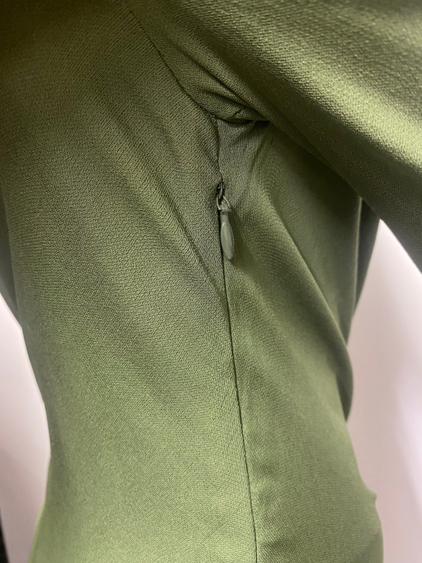 Alexander McQueen Green Draped Long Sleeve 2006 Dress 12