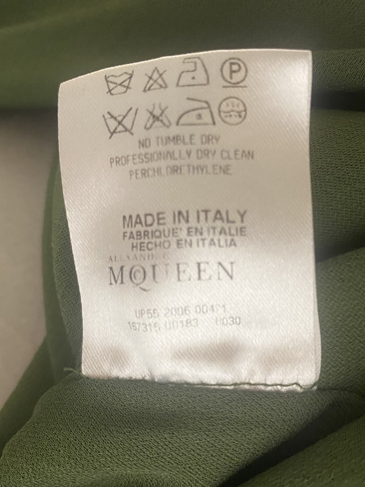 Alexander McQueen Green Draped Long Sleeve 2006 Dress 12