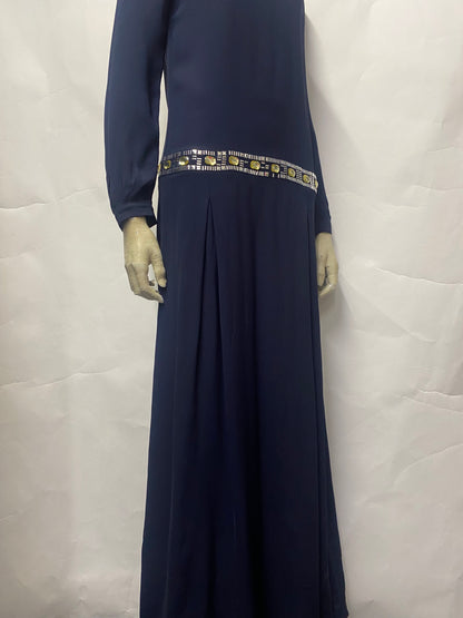 Love Moschino Navy Embellished Gown UK8