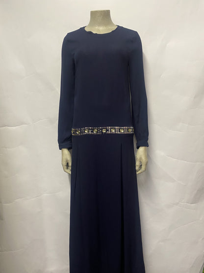 Love Moschino Navy Embellished Gown UK8