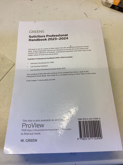 Greens Solicitors Professional Handbook 2023-2024