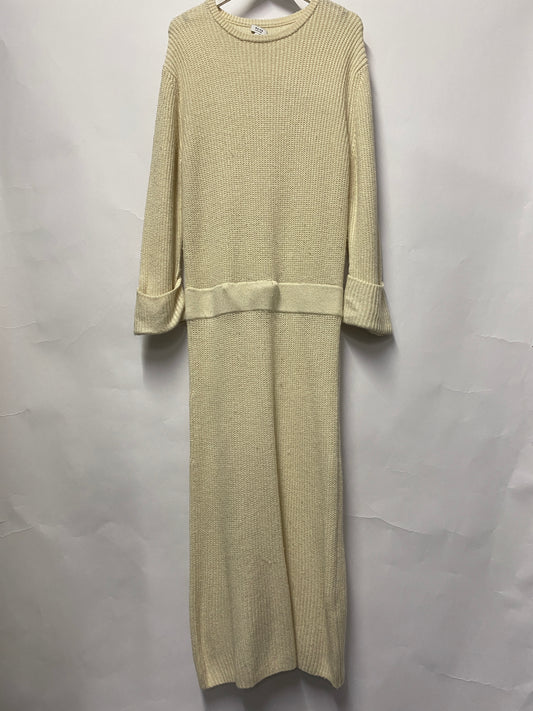 Reiss Cream Soft Knitted Maxi Dress Large