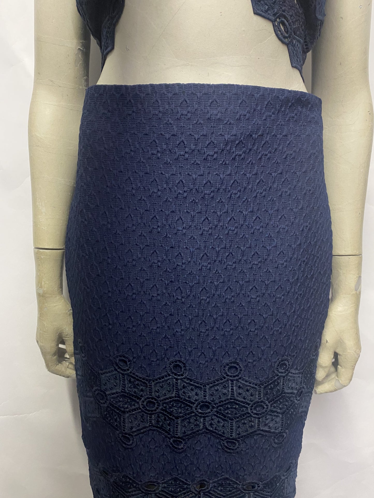 Rebecca Taylor Navy Lace 2 piece Skirt Set 8