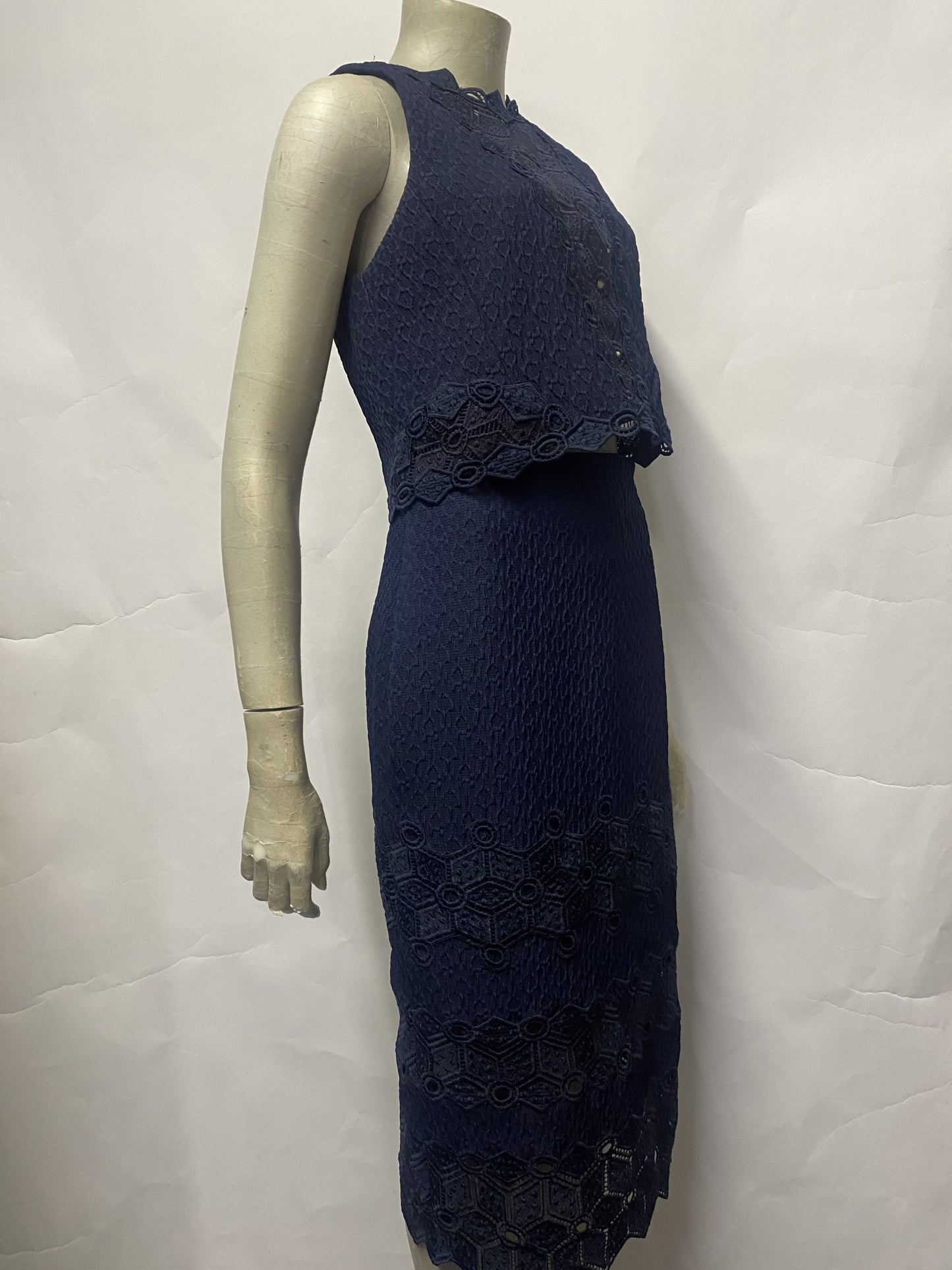 Rebecca Taylor Navy Lace 2 piece Skirt Set 8