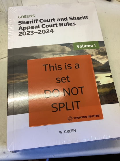 Greens Sheriff Court and Sheriff Appeal Court Rules 2023-2024 Volume 1 and 2