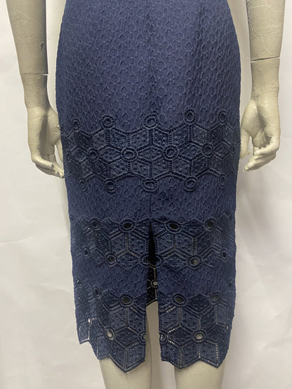 Rebecca Taylor Navy Lace 2 piece Skirt Set 8