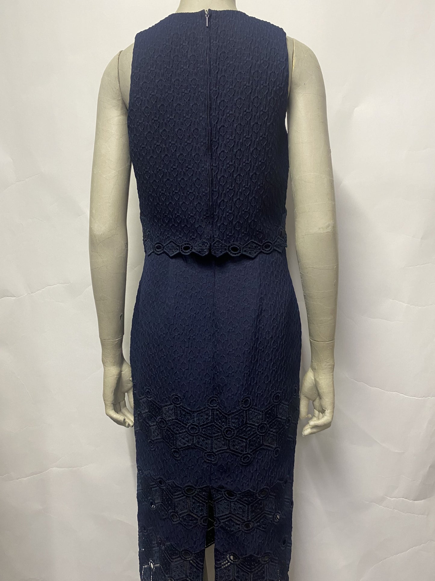 Rebecca Taylor Navy Lace 2 piece Skirt Set 8