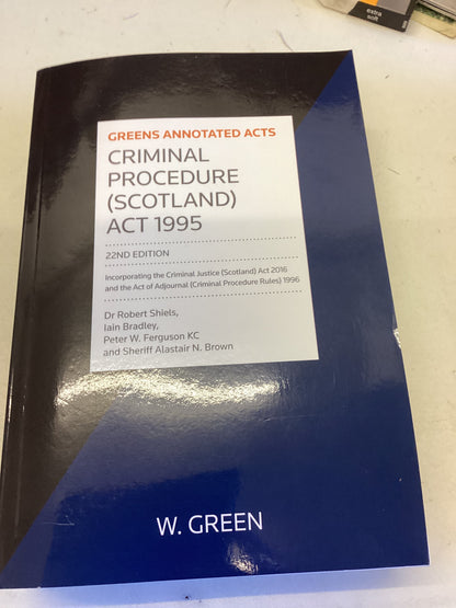 Greens Annotated Acts Criminal Procedure Scotland Act 1995 22nd Edition