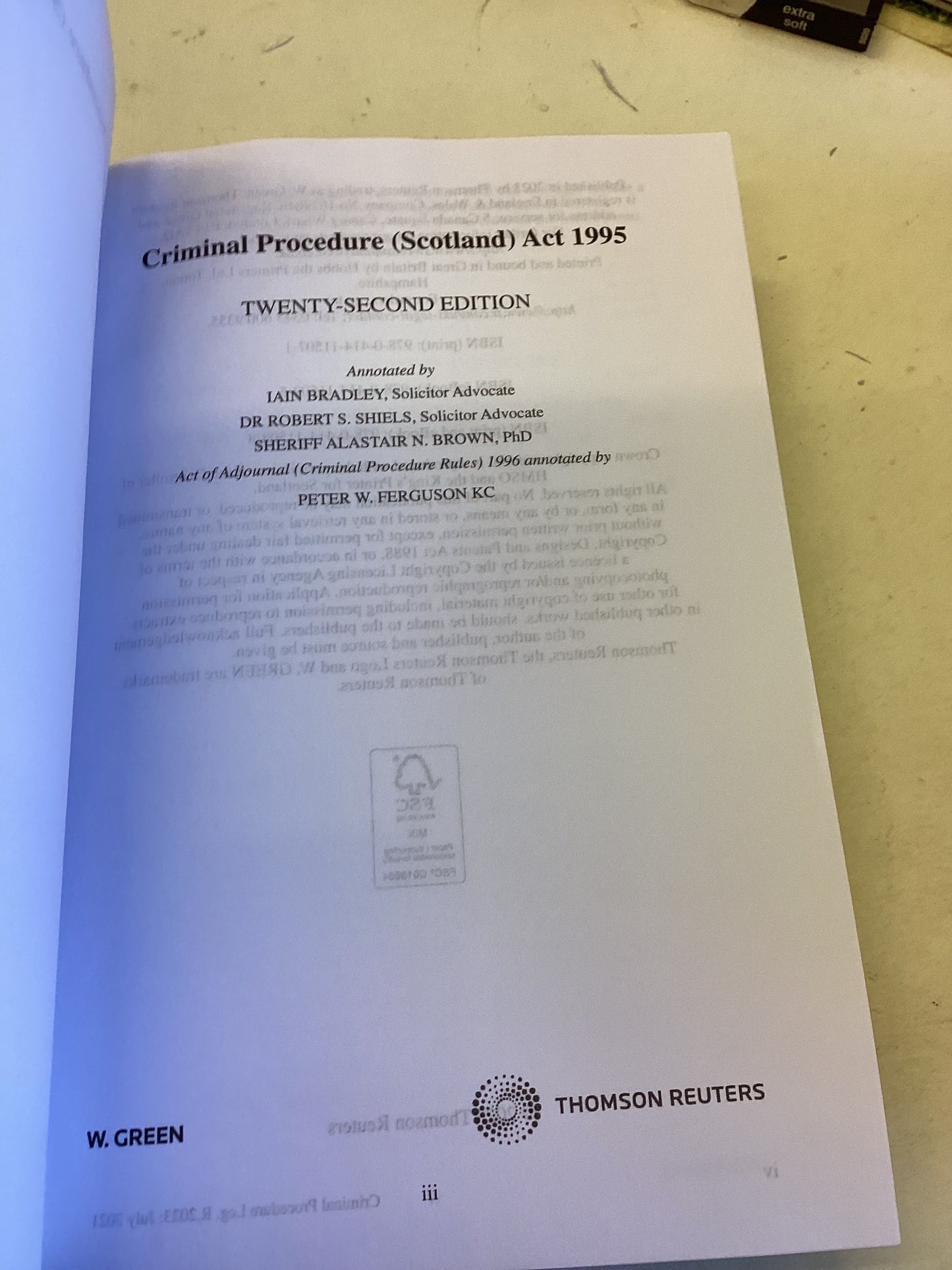 Greens Annotated Acts Criminal Procedure Scotland Act 1995 22nd Edition