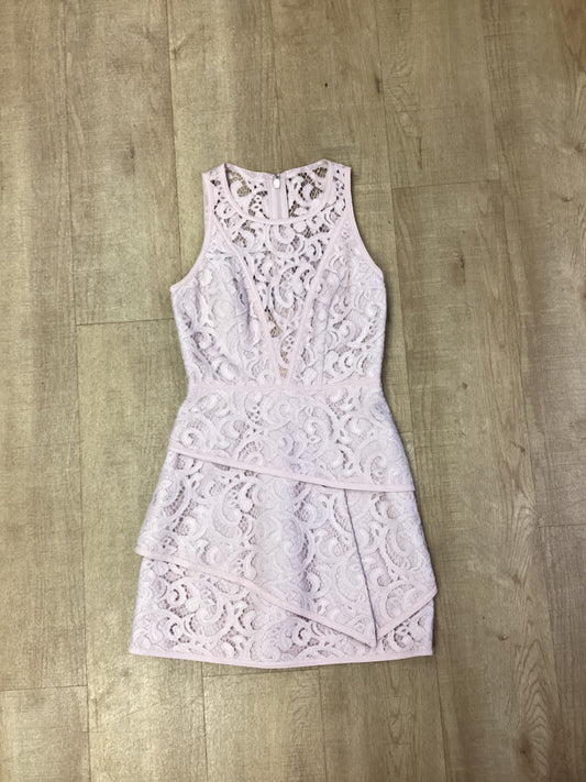 BCBG MAXAZRIA Pink Sleeveless Lace-Pattern Dress Size XS