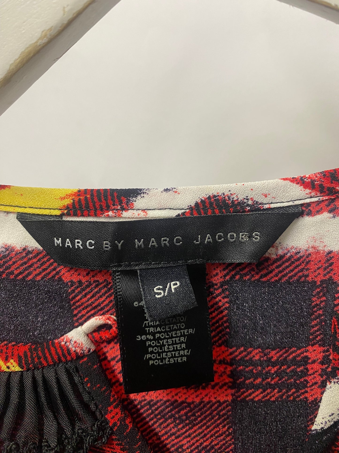 Marc Jacobs Red Large Check Print Top Small