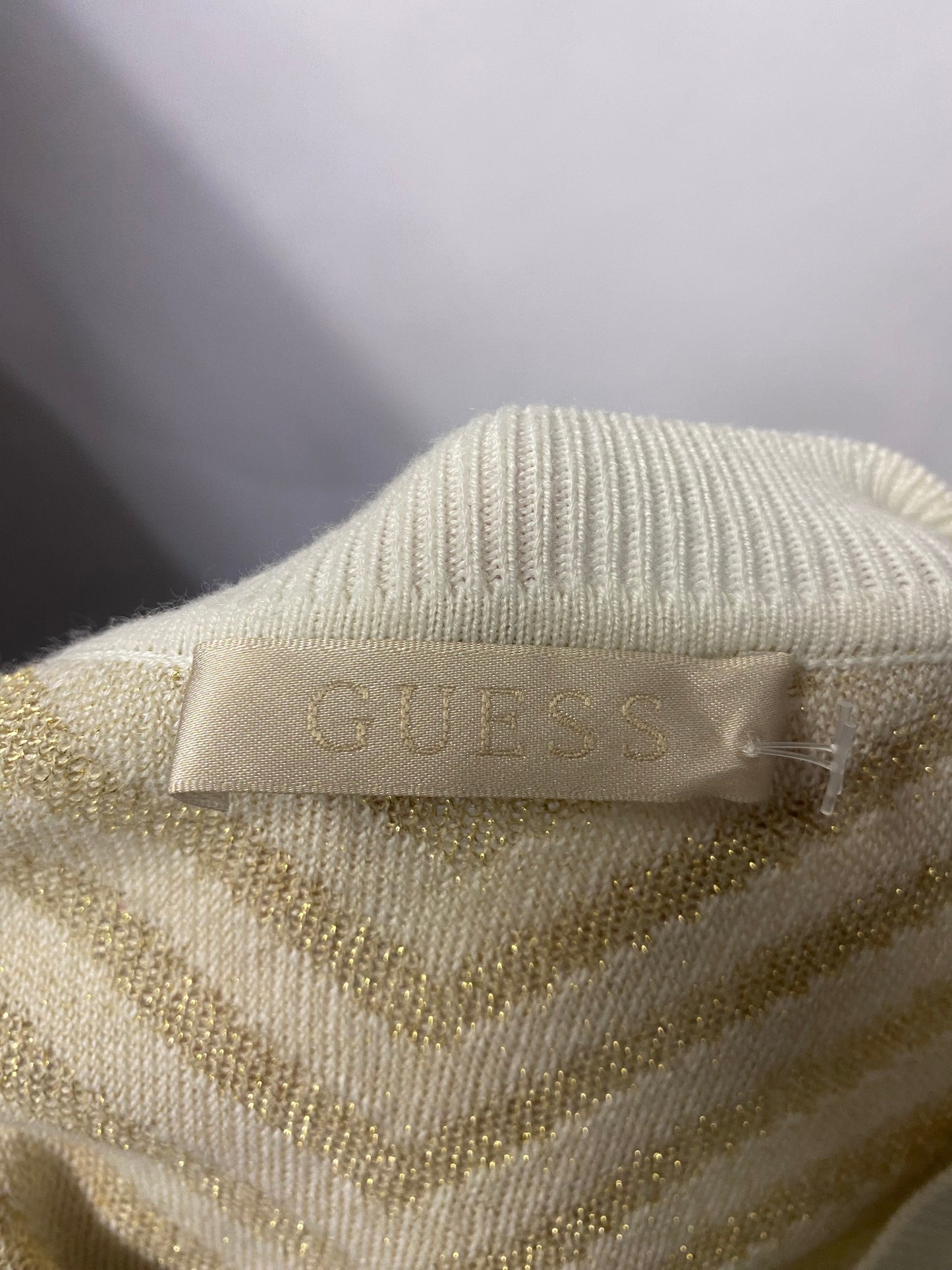 Guess Cream and Gold Jumper UK12