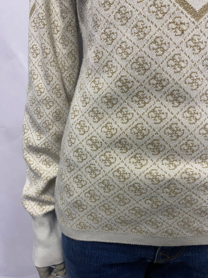 Guess Cream and Gold Jumper UK12