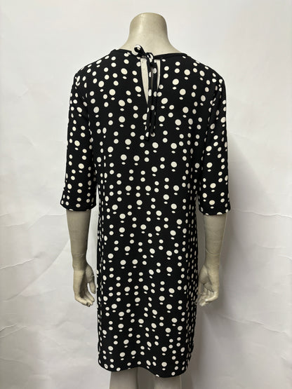 Agnes B Black and White Polka Dot Shift Dress 10