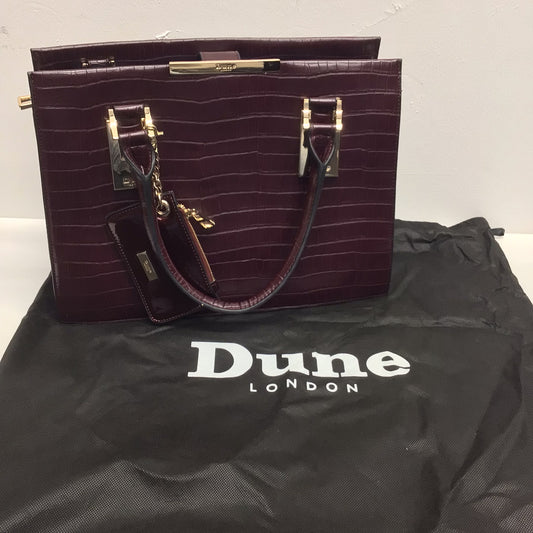 Dune Berry Red Moc Croc Tote Bag w/Purse, New Shoulder Strap & Dust Bag