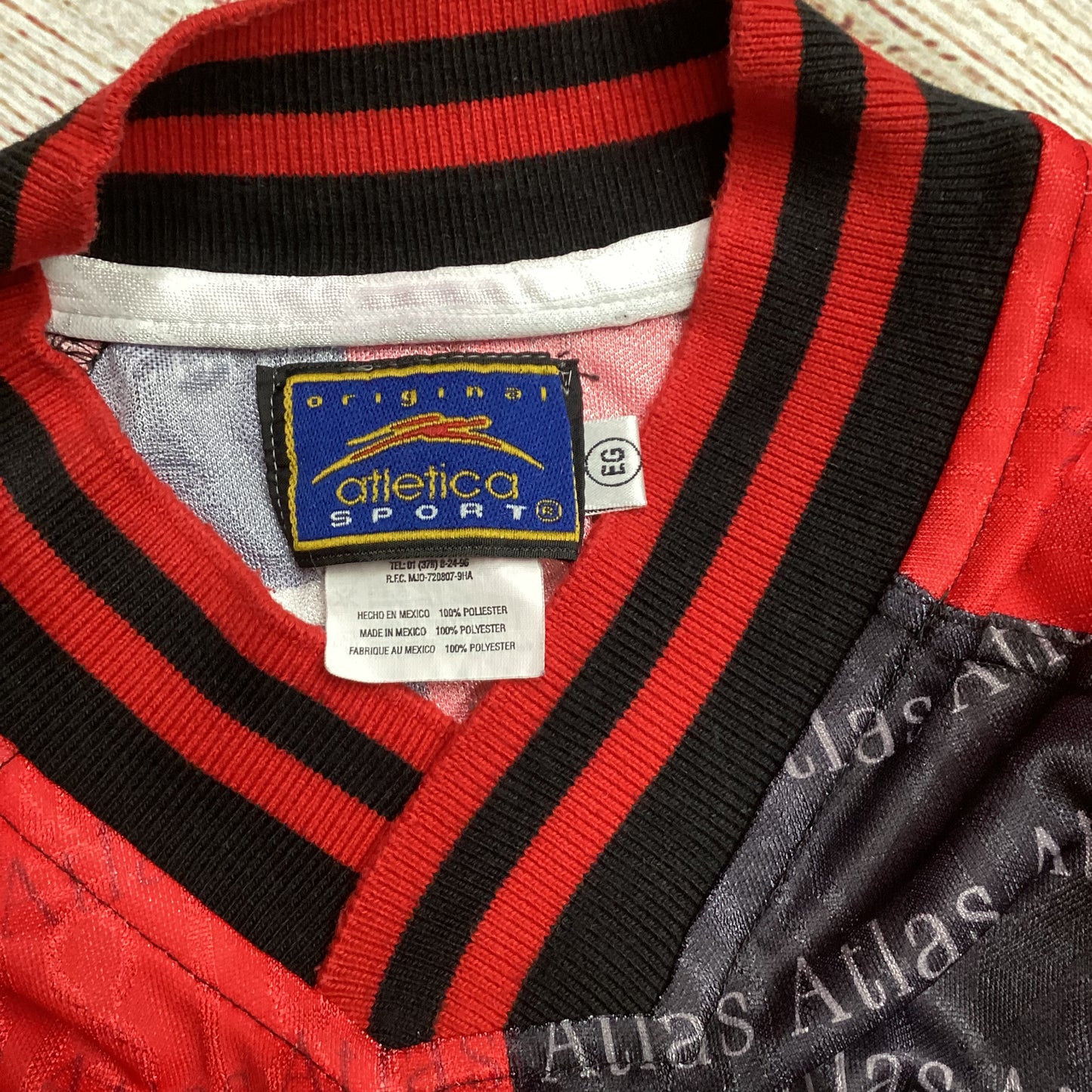 Atlas FC Athletica Sport Red Black Vintage 1997/98 Home Football Shirt