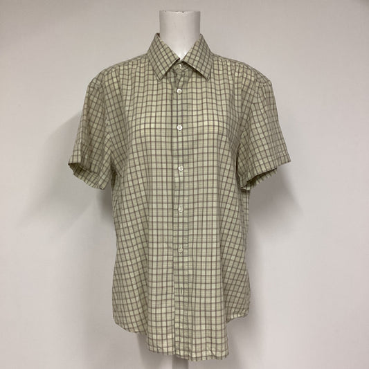 Hugo Boss Beige 100% Cotton Check Shirt Size S