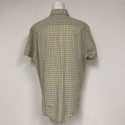 Hugo Boss Beige 100% Cotton Check Shirt Size S