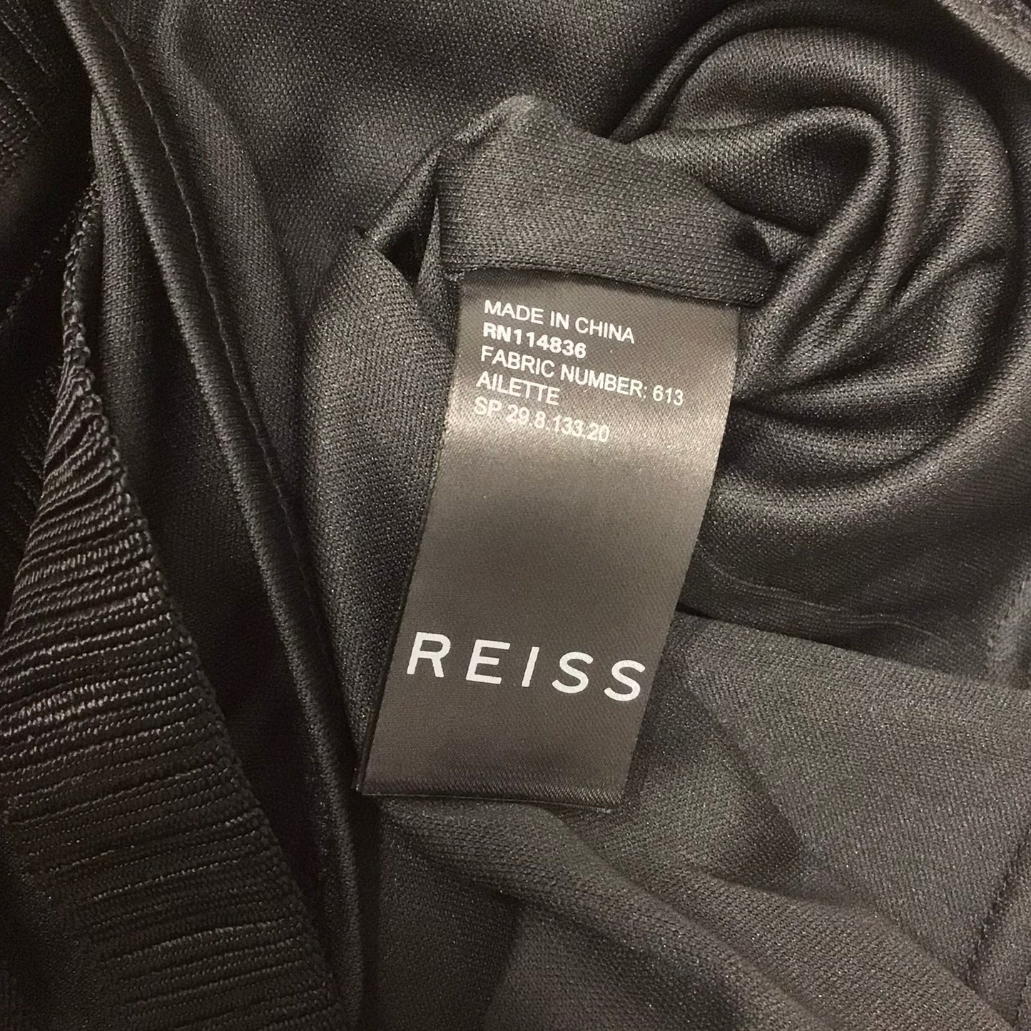 Reiss Black Long Sleeved Dress Size 8