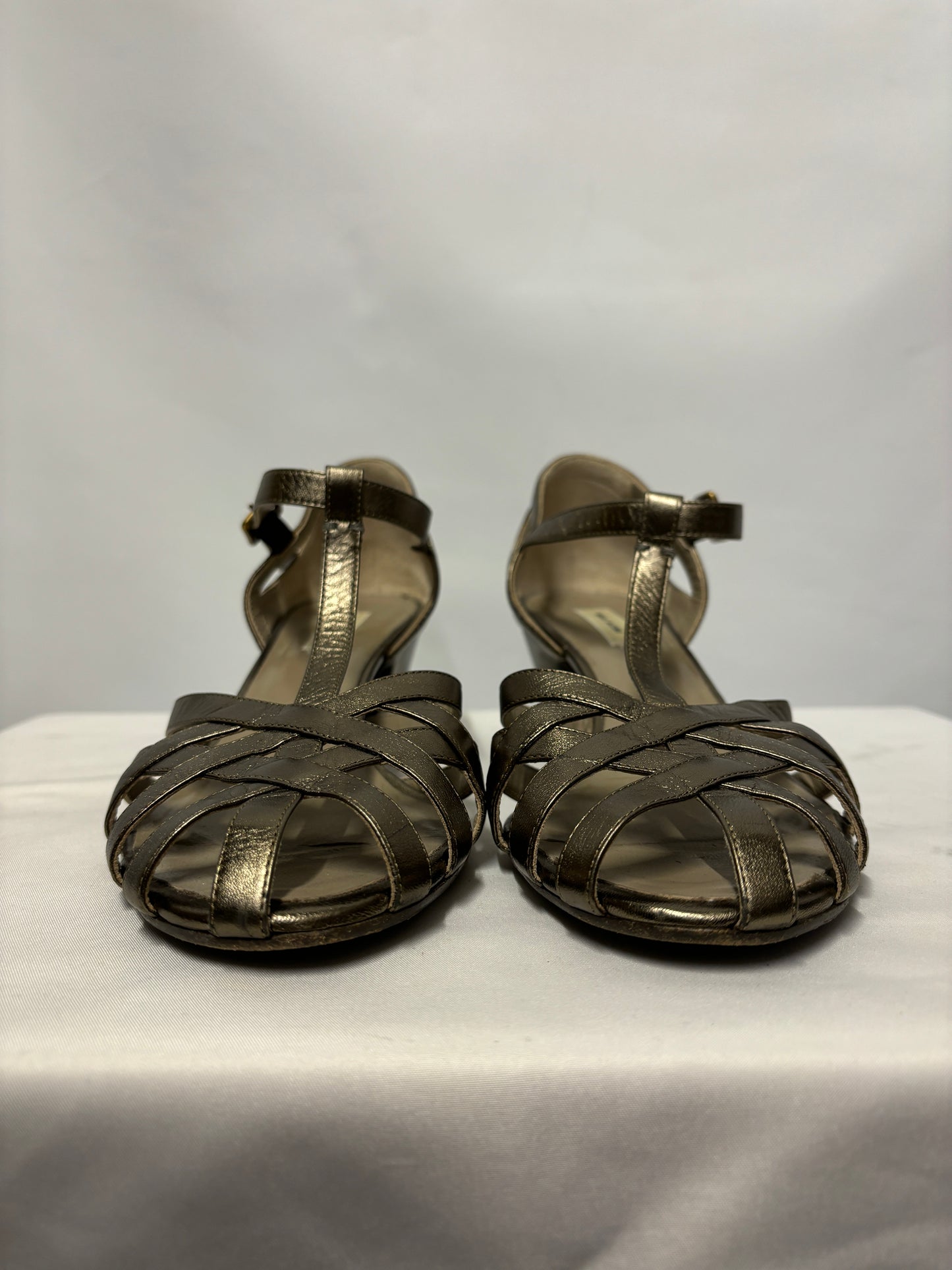 Marc Jacobs Metallic Bronze Heeled Sandals 5.5