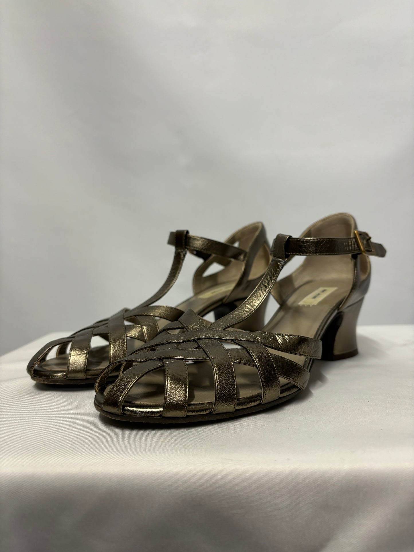 Marc Jacobs Metallic Bronze Heeled Sandals 5.5