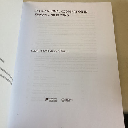 International Cooperation In Europe and Beyond Patrick Theiner