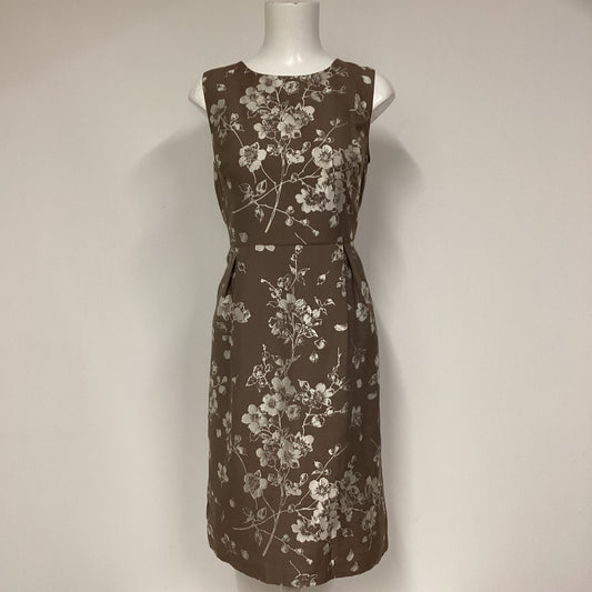 Hobbs Brown Floral Print Pencil Dress Size 12