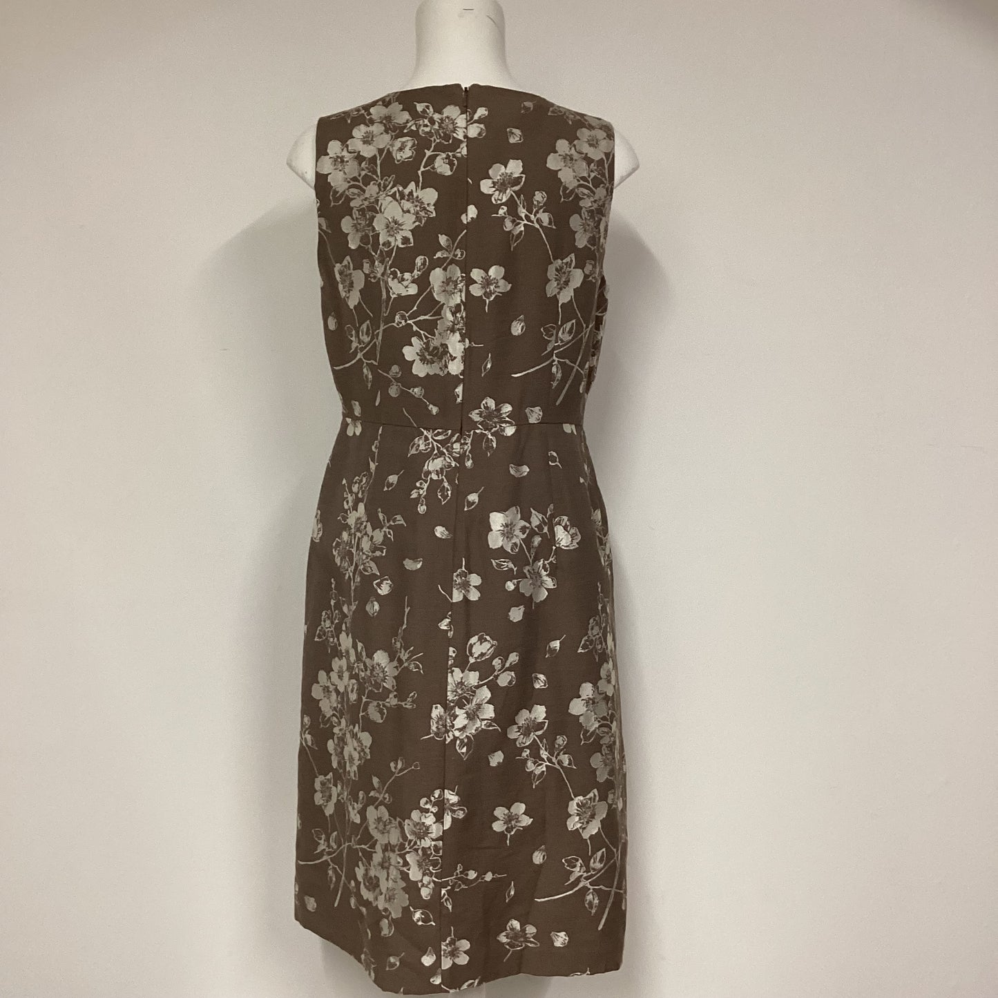 Hobbs Brown Floral Print Pencil Dress Size 12