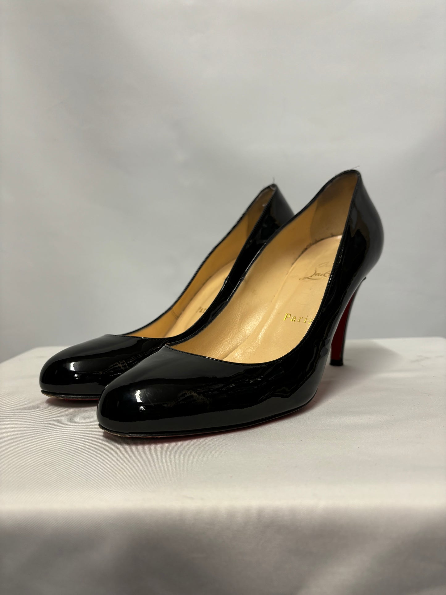 Christian Louboutin Black Patent Leather Stiletto Heels 5