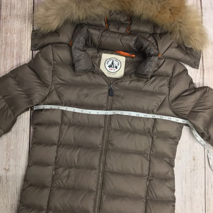 JOTT Just Over The Top Brown Down Jacket w/Removable Faux Fur Hood Size XL