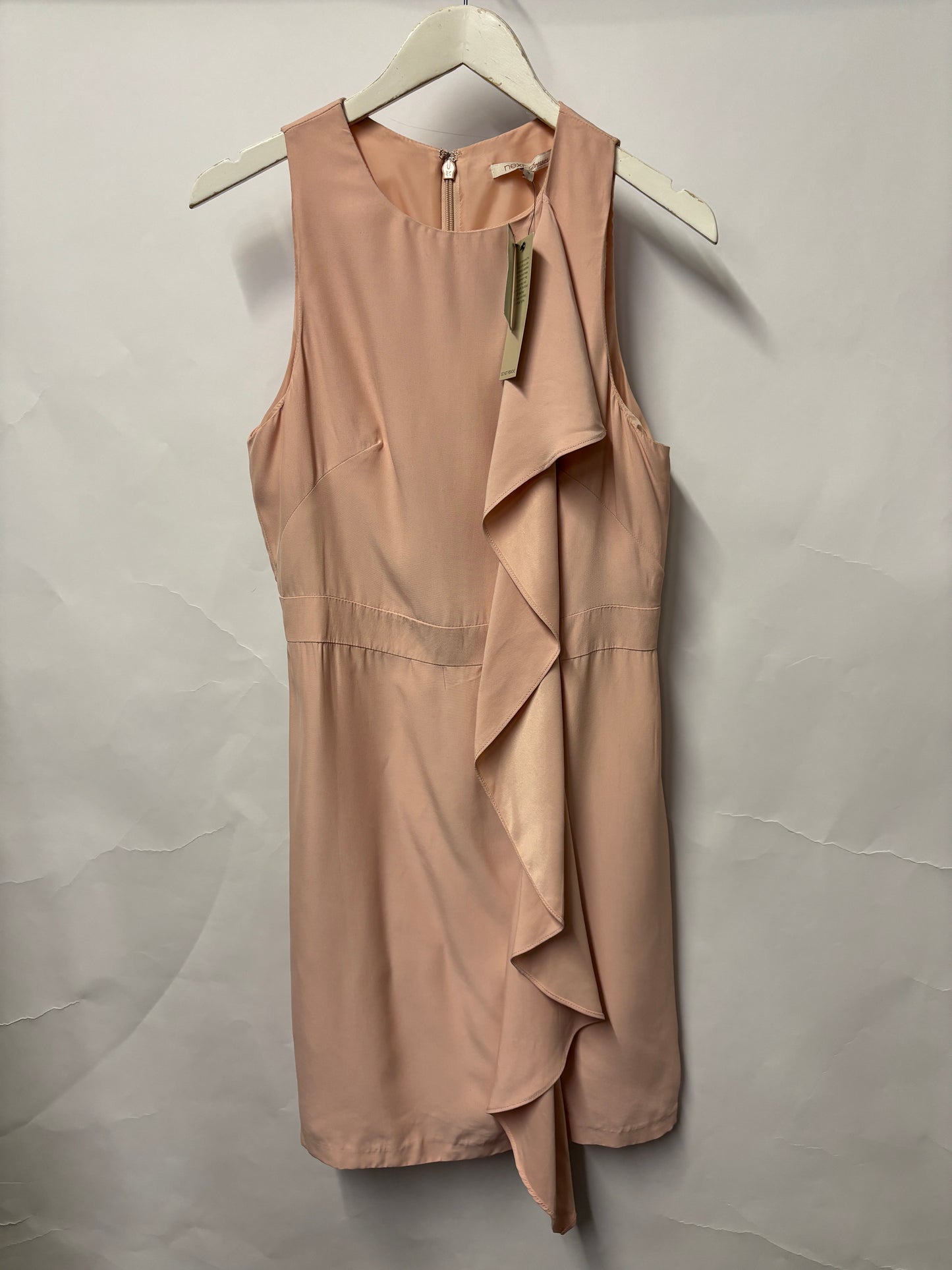 Next Pale Pink Sleeveless Ruffle Dress 12 BNWT