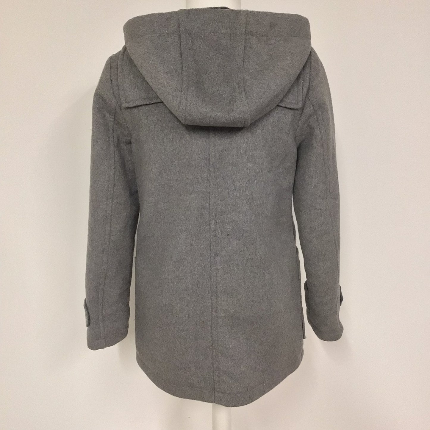 Gap Charcoal Grey Wool Blend Duffle Coat w/Hood Size S