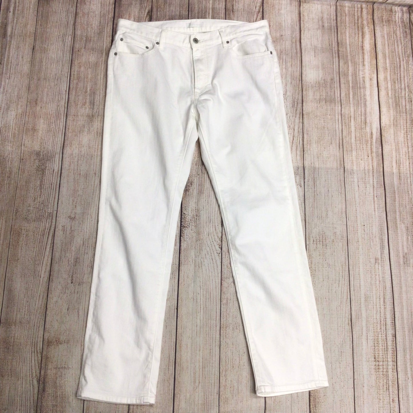 Uniqlo White Cotton Blend Jeans Size W36