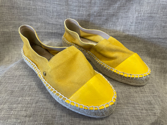 New KG Kurt Geiger Yellow Suede Espadrille Flat Slip on Shoes UK 7