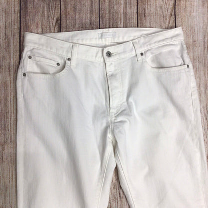 Uniqlo White Cotton Blend Jeans Size W36