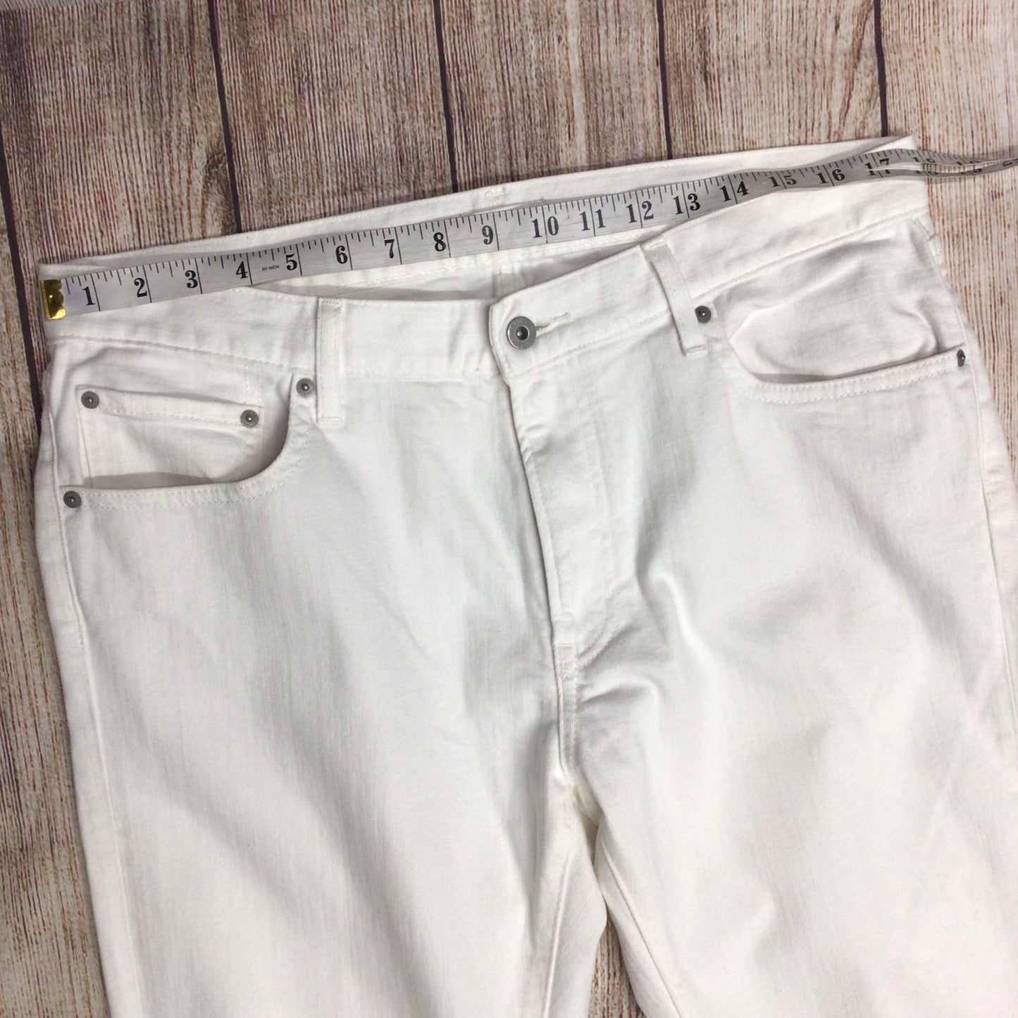 Uniqlo White Cotton Blend Jeans Size W36