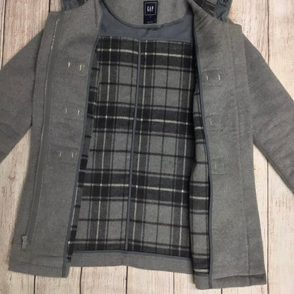 Gap Charcoal Grey Wool Blend Duffle Coat w/Hood Size S