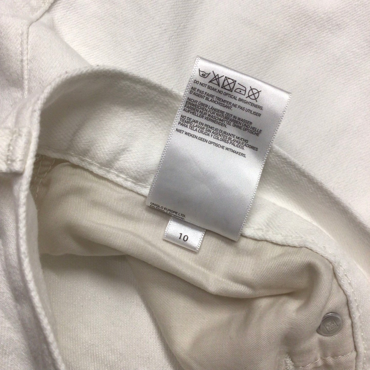 Uniqlo White Cotton Blend Jeans Size W36