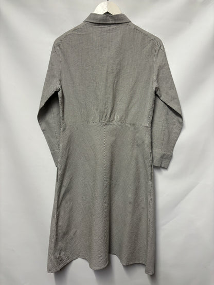 Maje Grey and White Striped Cotton Dress 12